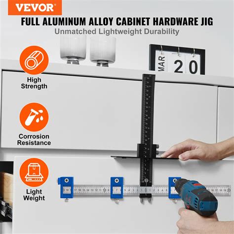 VEVOR Cabinet Hardware Jig, Aluminum Alloy and Stainless 